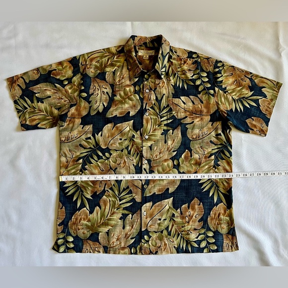 Tori Richard Size XL Floral Bronze Hawaiian Shirt Cotton Lawn Made In Hawaii - Picture 3 of 6